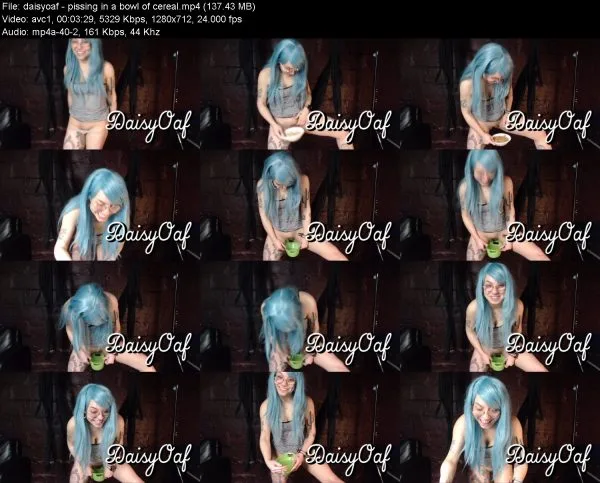 daisyoaf – pissing in a bowl of cereal