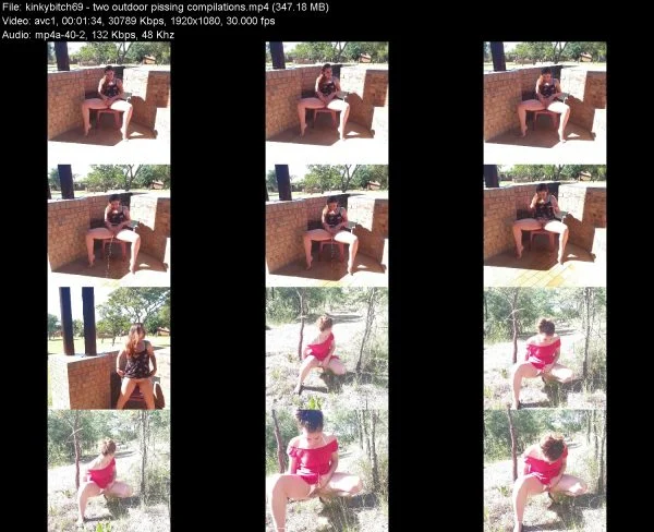 kinkybitch69 – two outdoor pissing compilations