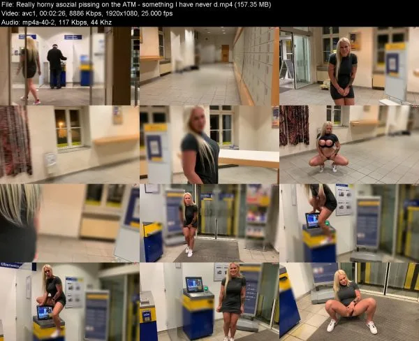 Really horny asozial pissing on the ATM – something I have never d