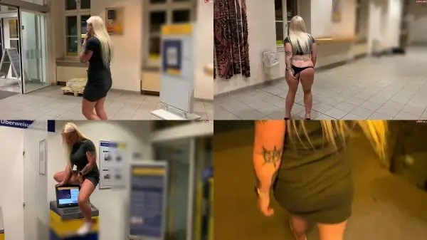 Really horny asozial pissing on the ATM – something I have never d