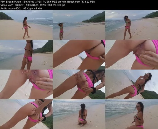 Dream4Angel – Stand up OPEN PUSSY PEE on Wild Beach