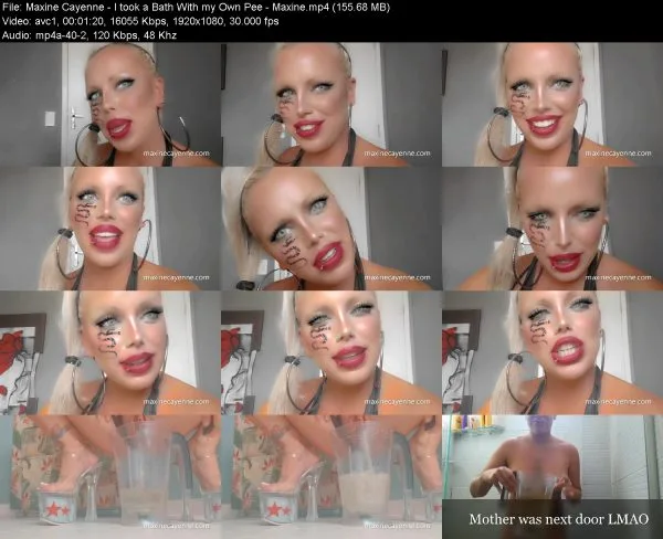 Maxine Cayenne – I took a Bath With my Own Pee – Maxine