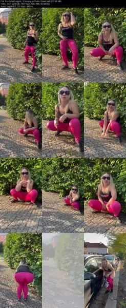 Pee in her Leggins – Changing on Public Street