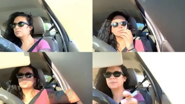 Smoking and peeing in car