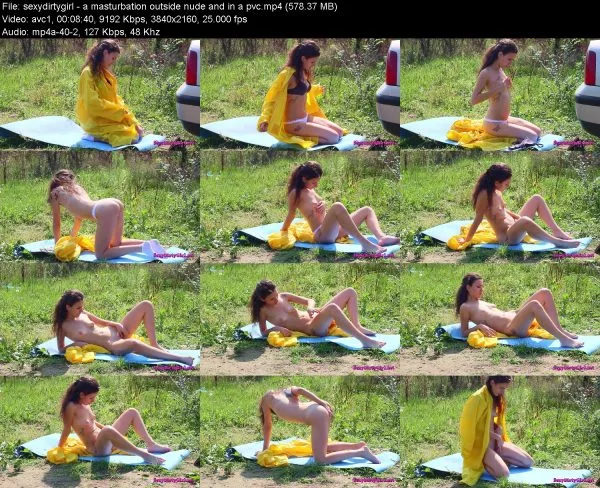 sexydirtygirl – a masturbation outside nude and in a pvc