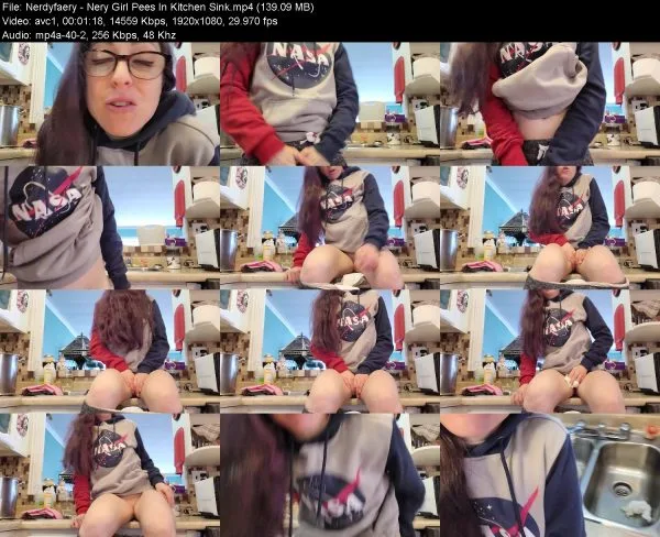 Nerdyfaery – Nery Girl Pees In Kitchen Sink