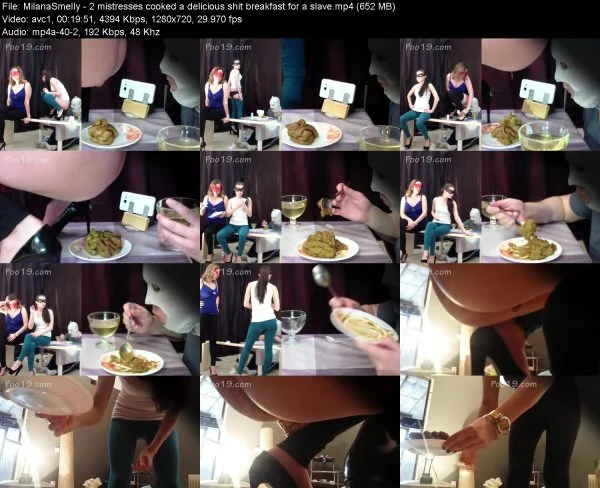 MilanaSmelly – 2 mistresses cooked a delicious shit breakfast for a slave