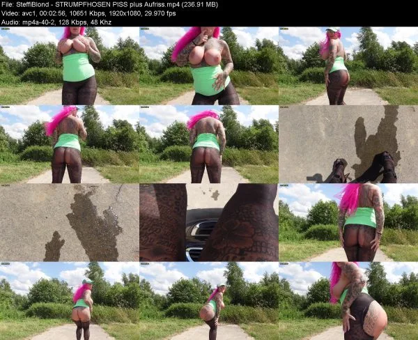 SteffiBlond – STRUMPFHOSEN PISS plus Aufriss