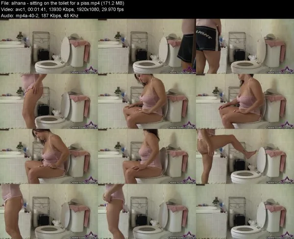 alhana – sitting on the toilet for a piss