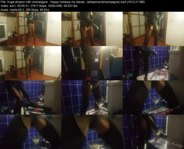 Huge strapon with champagne   Happy holidays my slaves – (straponandcham…