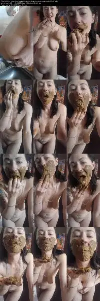 LiliXXXFetish – Poo Naked in Kitchen Sink Smearing Face