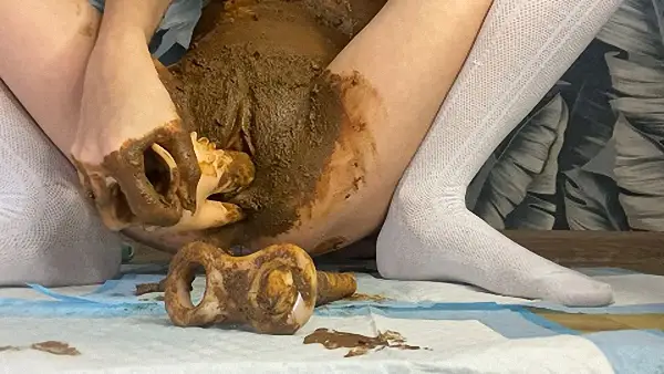 p00girl – Piss enema and shit play with hairy pussy