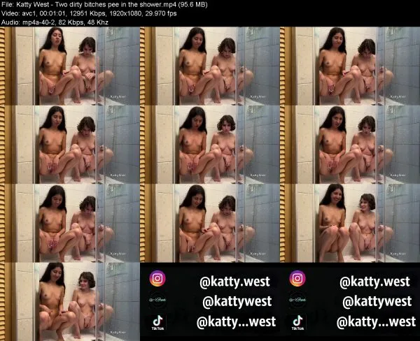 Katty West – Two dirty bitches pee in the shower