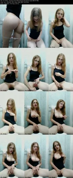 Lily Slutty – Pissing in the toilet changing the tampon