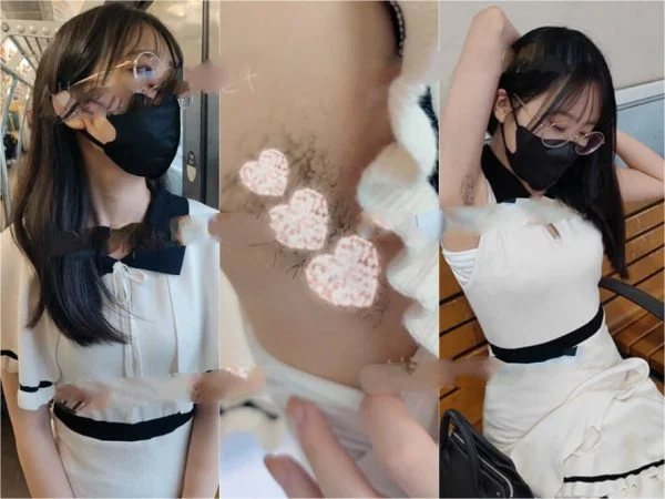 【腋毛超接写】3度目の遭遇！ メガネ美女の黒ぐろと生い茂った腋毛を超接写