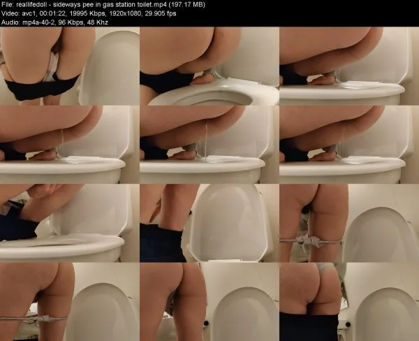 reallifedoll – sideways pee in gas station toilet