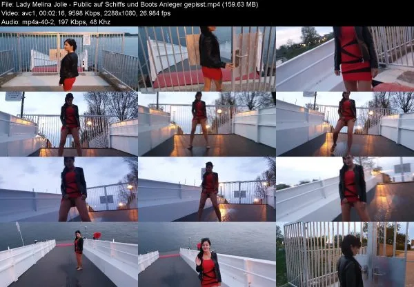 Lady Melina Jolie – Public auf Schiffs und Boots Anleger gepisst