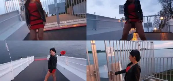 Lady Melina Jolie – Public auf Schiffs und Boots Anleger gepisst