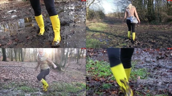 Lara – Einsauen anpissen vollrotzen – Gummistiefel Girl im Schlamm