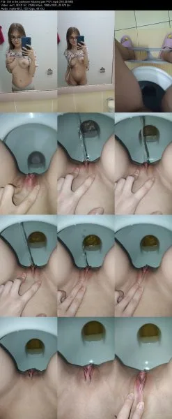 Girl in the bathroom Morning pee POV