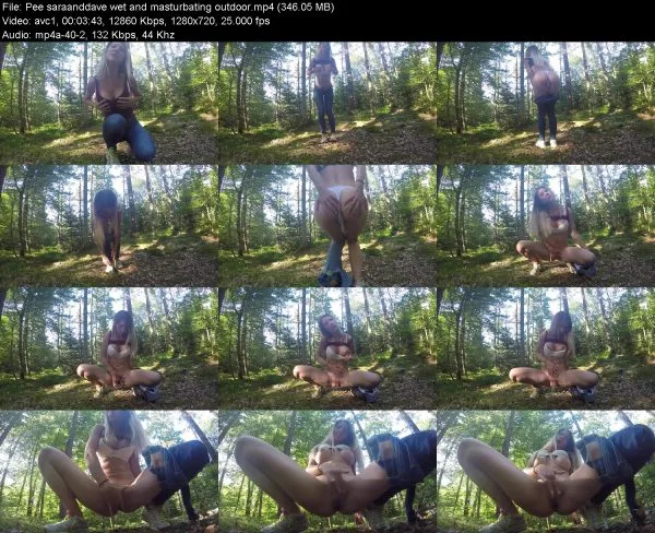 Pee saraanddave wet and masturbating outdoor