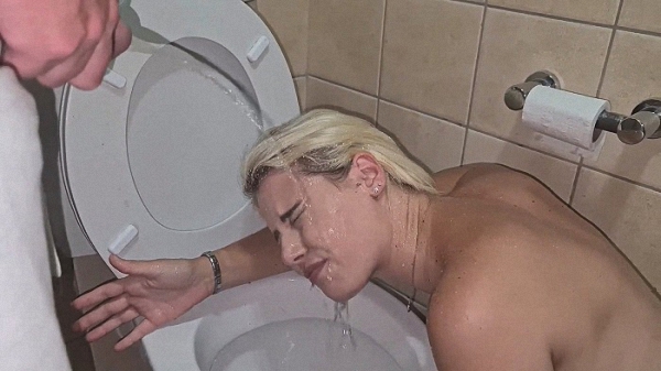 Blonde personal human toilet pissing collection