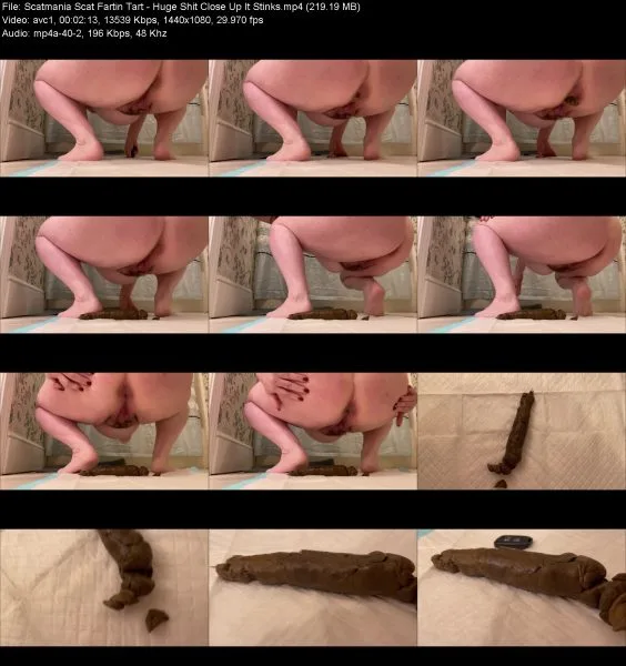 Scatmania Scat Fartin Tart – Huge Shit Close Up It Stinks