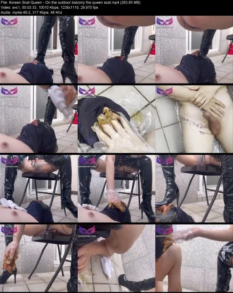 Korean Scat Queen – On the outdoor balcony the queen scat