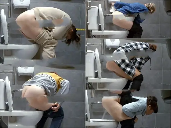 Gas Station Toilet 25a Girls on the Toilet
