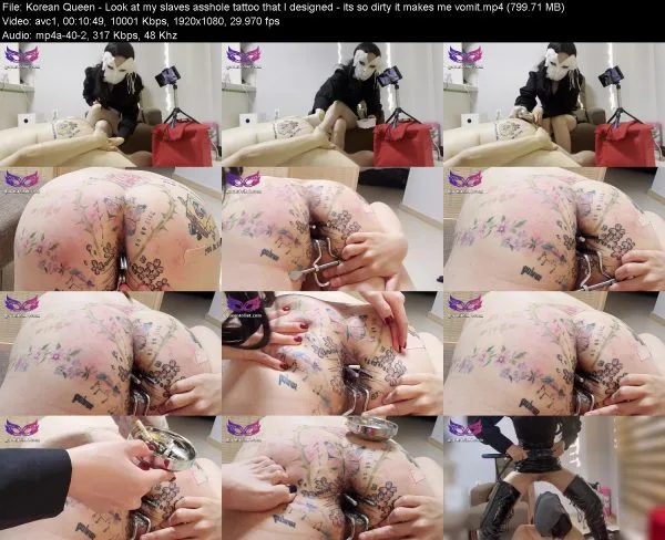 Korean Queen – Look at my slaves asshole tattoo that I designed – its so…