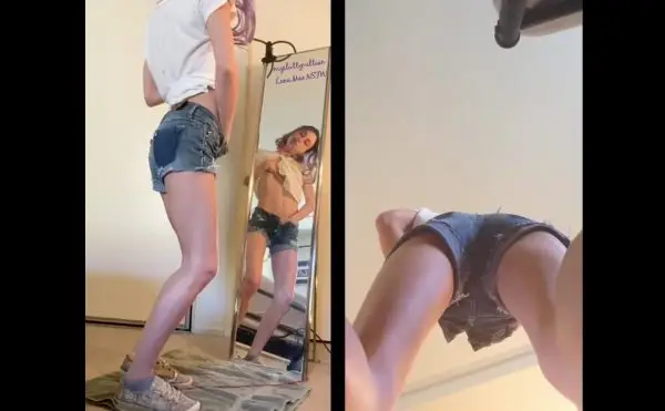 LenaMaek – PantyPooping Mirror Masturbation – 2 Camera Angles