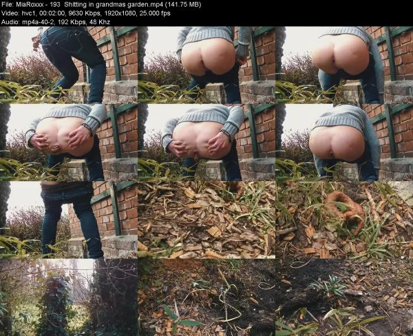 MiaRoxxx – 193  Shitting in grandmas garden