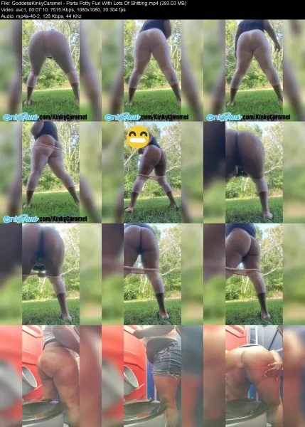 GoddessKinkyCaramel – Porta Potty Fun With Lots Of Shitting