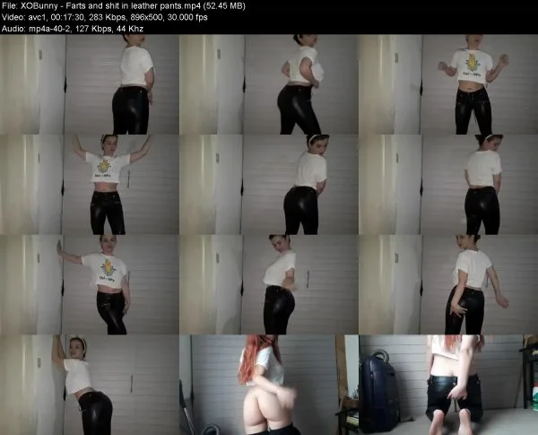 XOBunny – Farts and shit in leather pants