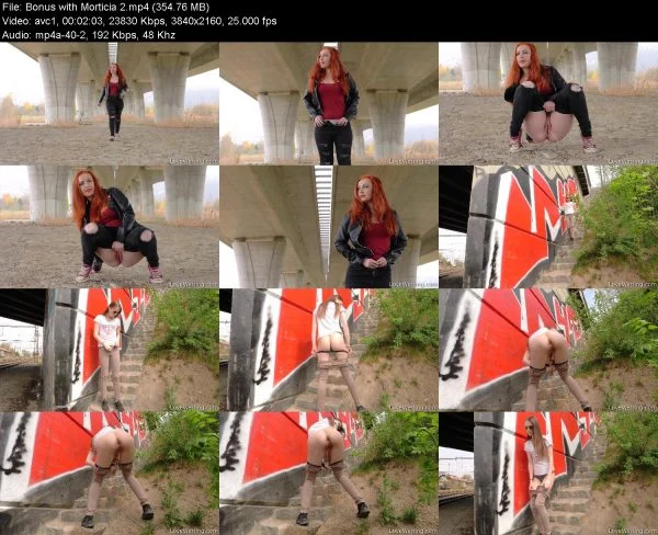 Bonus with Morticia 2 pissing in public, HD