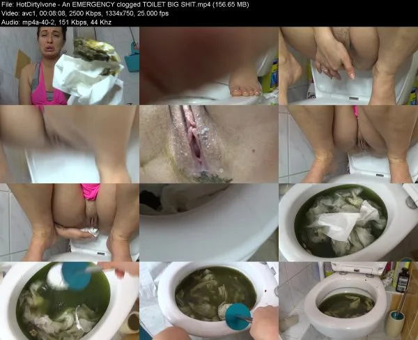 HotDirtyIvone – An EMERGENCY clogged TOILET BIG SHIT