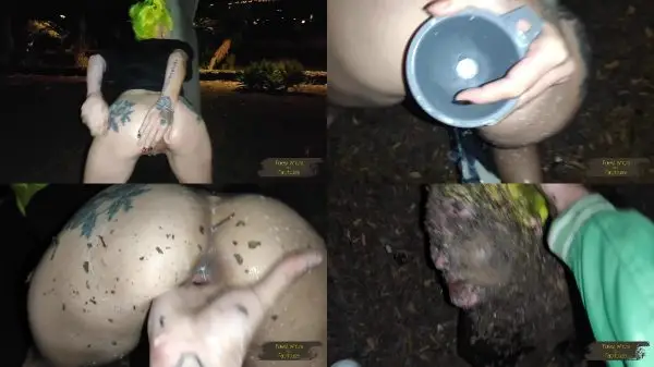 Forest Whore – Extreme hardcore night walk with piss enema prolapse