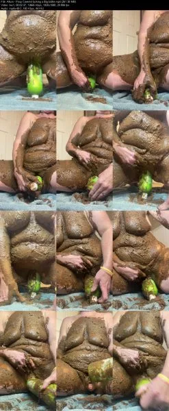 Allura – Poop Covered fucking a Big bottle