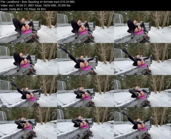 LaraBlond – Solo Squirting im Schnee