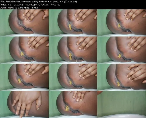 PrettyEbonies – Monster farting and close up poop