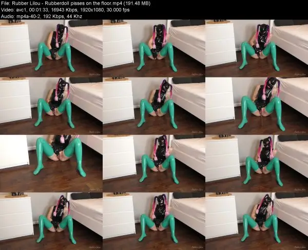 Rubber Lilou – Rubberdoll pisses on the floor