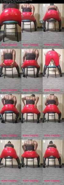 GoddessKinkyCaramel – Red Latex Fart Domination