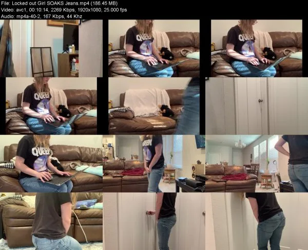Locked out Girl SOAKS Jeans