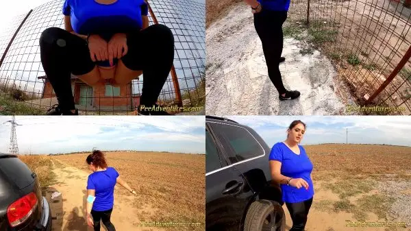 Fat brunette has bladder so full she had to pee tw