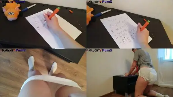 NaughtyPuma – Writing to Santa and Pooping Diaper