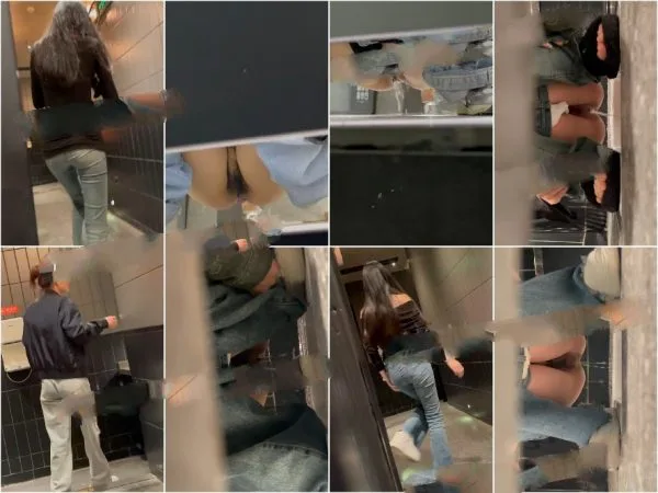 【トイレ撮影】パノラマ前後デュアルアングル 極上パイパン痴女（2）21V