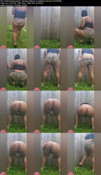 GoddessKinkyCaramel – Revenge shitting in my neighbors yard