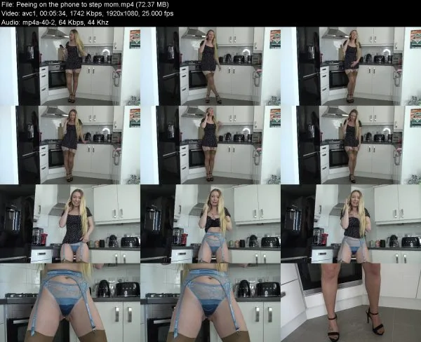 Peeing on the phone to step mom