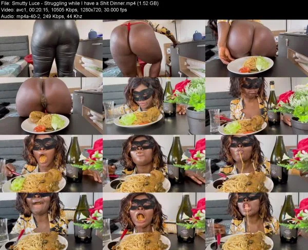 Smutty Luce – Struggling while I have a Shit Dinner women scat videos