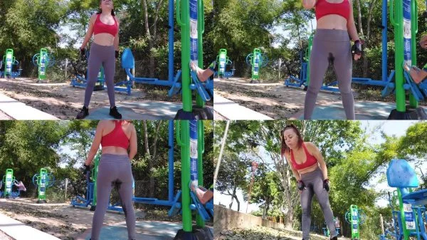 I pee on leggings at the outdoor gym